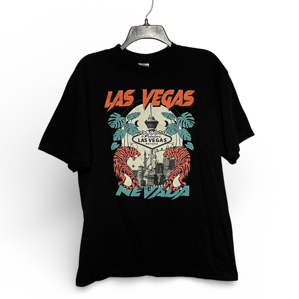 Vintage Las Vegas Nevada tigers Black Graphic T-Shirt size Large